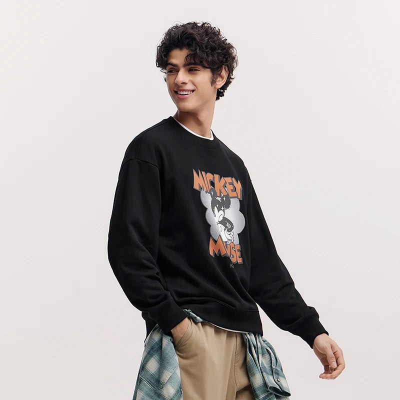 Semir Casual Hoodie Men Spring Loose Crew Neck Letter Embroidery Couple Style Fashion Print Comfortable Daily Wear Top