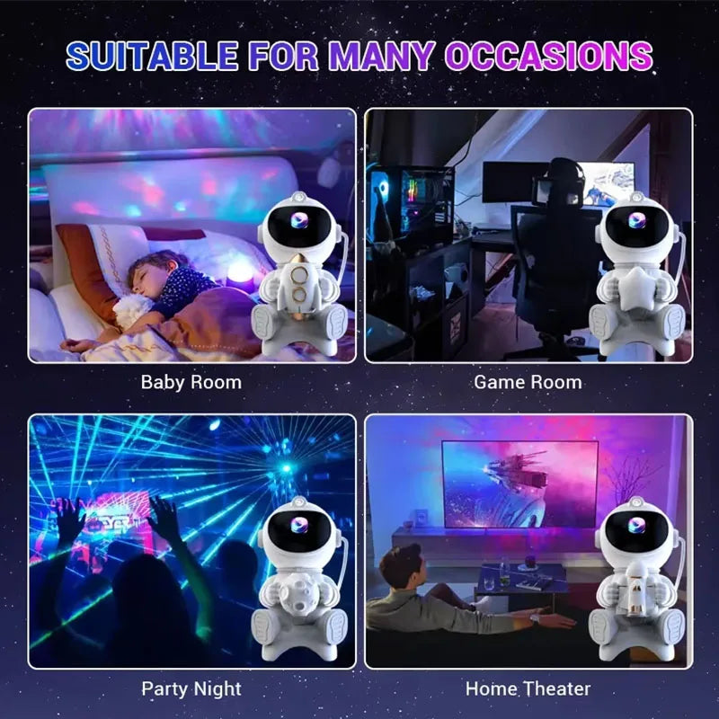 Astronaut Galaxy Projector Star and Moon Night Light Projector Bluetooth Remote Timer 360°Adjustable Angle for Bedroom Kids Gift