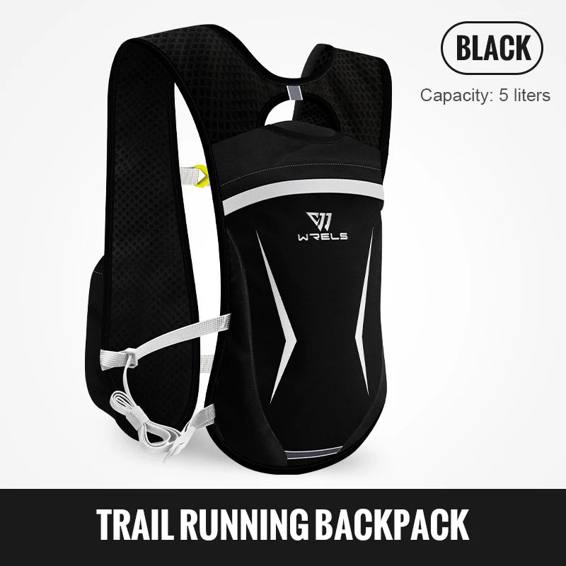 WRELS Hydration Running Vest Backpack Pack 5L Women Men Jogging Trail Race Marathon Cycling Hiking Lightweight Running Backpack