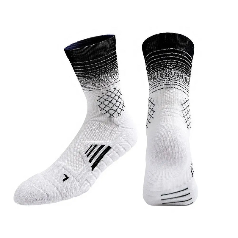 WRELS 1/2/3 Pairs Basketball Socks Cushioned Compression Crew Athletic Socks Arch Support Moisture Wicking Running Sports Socks