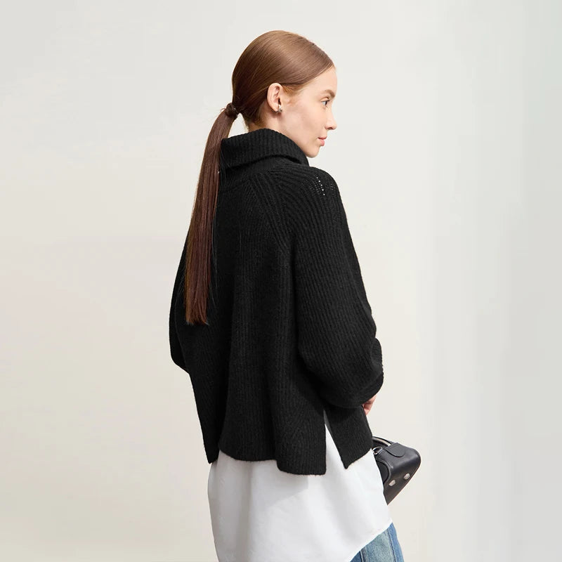 អាវយឺត Amii Turtleneck សម្រាប់ស្ត្រី អាវដៃវែងរលុង ក្តៅ ងាយស្រួលប្រើ ឆ្នាំ២០២៦ រដូវរងា អាវយឺតខ្លីថ្មីសម្រាប់ស្ត្រី 12554056