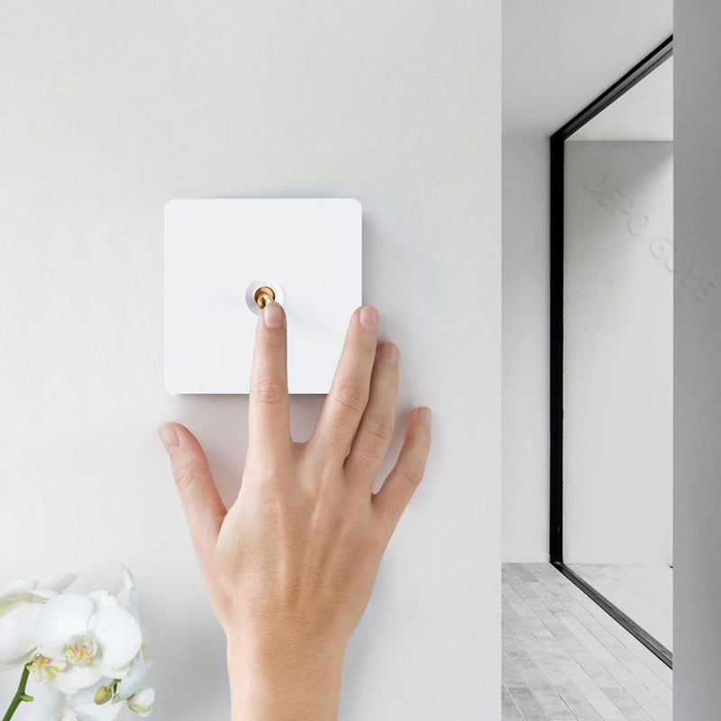 5/10 PCS 86 Type Retro White Wall Lamp Brass Lever Toggle Switch 1/2/3/4 Gang 2Way Stainless Steel Wall Panel Switch