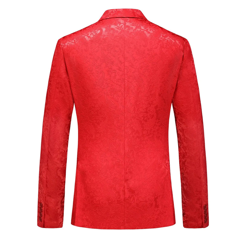 2026 New Men's Red Suit Two-Piece, Wedding Party Dress Jacket With Trousers, White Pink Black Available, Asian Size M-6XL