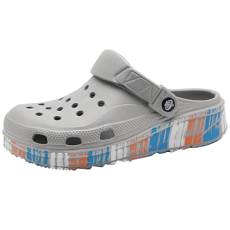 Summer new Eva Breathable lightweight men's Casual Slip on Beach slipper Waterproof Garden Shoes outdoor hollow walking slippers