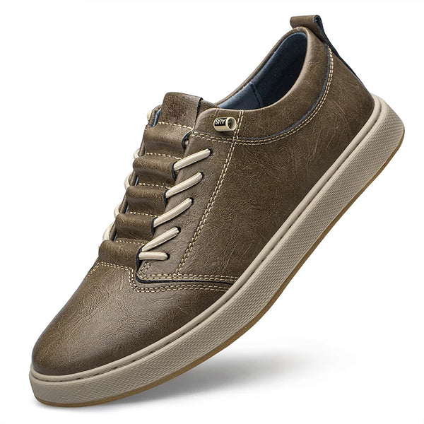 Spring Autumn Mens Fashion Leather Casual Shoes Fashion Skateboarding Shoes Flat Comfortable Big Size 46 47