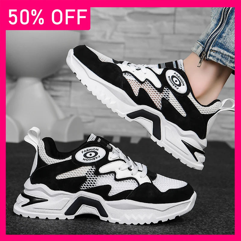Men Sports Shoes New Mesh Breathable Comfortable Versatile Flat Shoes Summer Outdoor Jogging Casual Fitness Shoes for Men