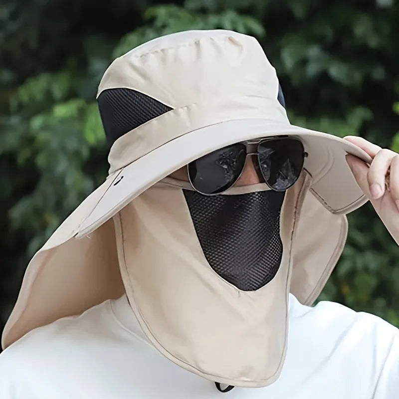 1pc Fishing Hat, Breathable Wide Brim Sun Hat for Men Outdoor Activities,Hiking Trekking,Fishing, 4 Colors Available