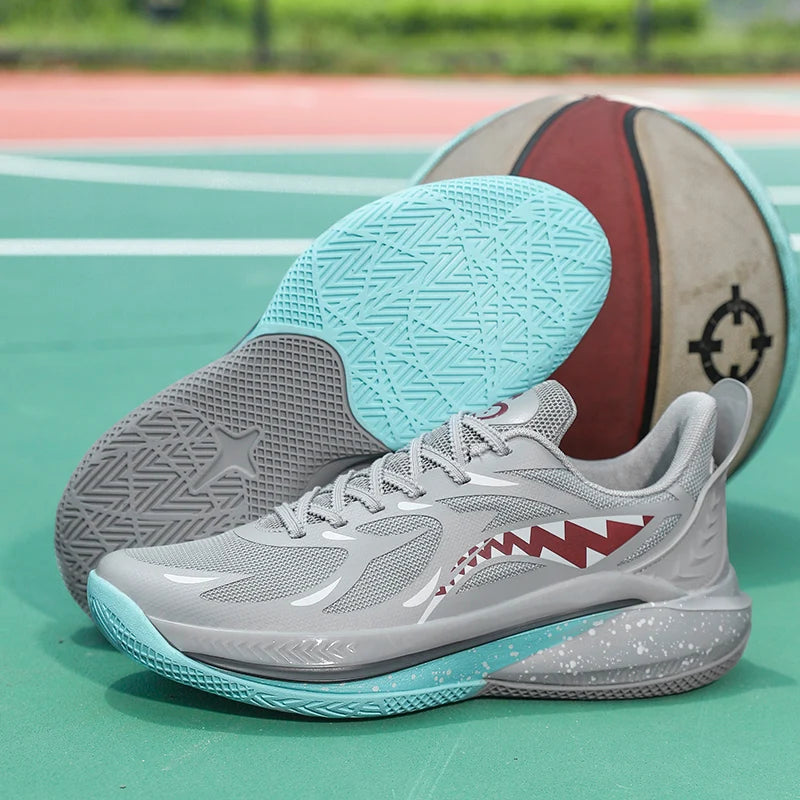 Basketball shoes spring summer new men's outdoor sports running shoes breathable light soft-sole non-slip student speed sneakers