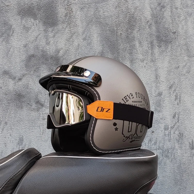 ORZ High-Quality Motorcycle Retro Helmet 3/4 Semi Covered Helmet Couple Scooter Cascos Para Moto Capacetes De Moto