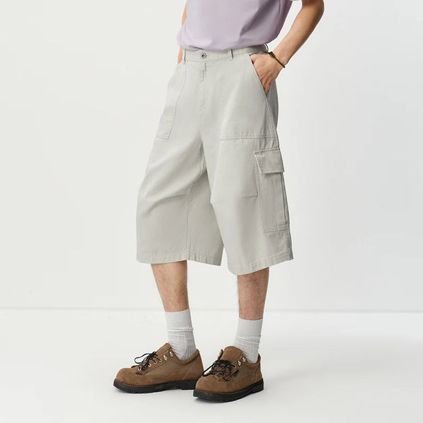 ខោខ្លីបុរស Semir ឆ្នាំ ២០២៦ ស្ទីលសម្លៀកបំពាក់ធ្វើការកប្បាសសុទ្ធប្រវែងជង្គង់ រលុង ជើងធំទូលាយ ធម្មតា អាចប្រើប្រាស់បានច្រើនយ៉ាង