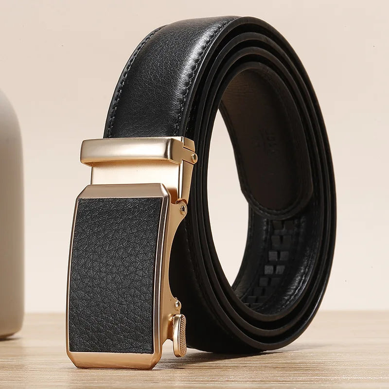 Golden Automatic Buckle Belt Men and Women Universal Fashion Casual Belts Red Blue Green Black White Cinturon Female Waistband