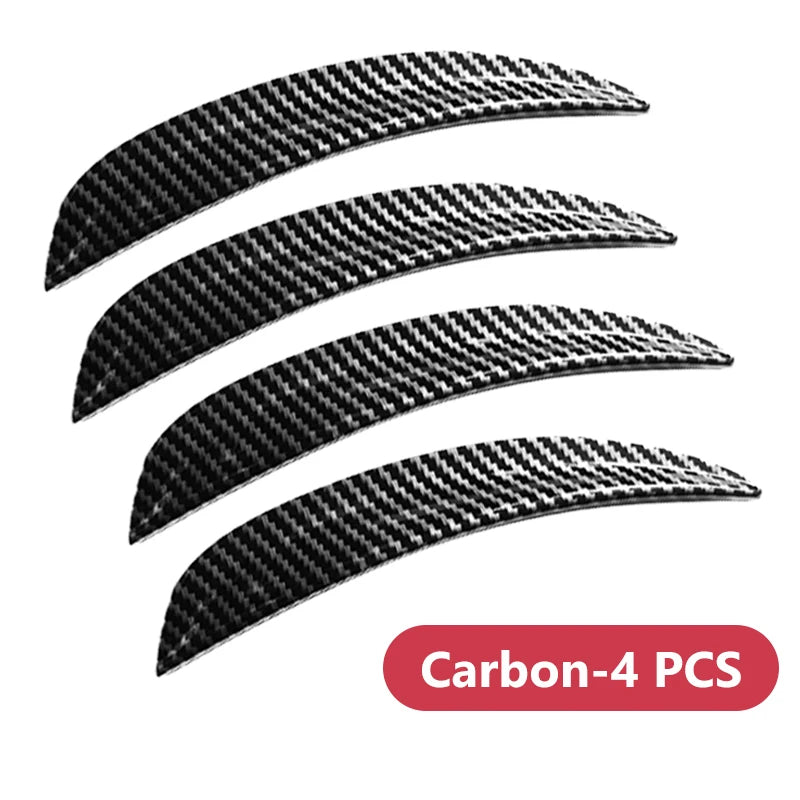 SEAMETAL 4pcs Wheel Eyebrow Anti-collision Strips Decorative Sticker Black/Carbon Fiber Decorative Strips Anti-scratch Mud Guard