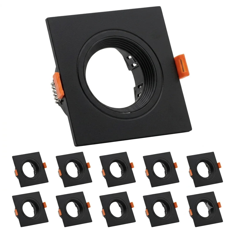 JOYINLED 1/10PCS Square Recessed Ceiling Spotlight Frame GU10 MR16 Socket Holder Adjustable Downlight Trim 75mm Open Hole