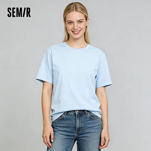 អាវយឺត Semir សម្រាប់បុរស 2026 និទាឃរដូវ កប្បាសរឹង ស្រទាប់ខាងក្នុងបោះពុម្ព អាវយឺតក O ធម្មតា កំពូលមូលដ្ឋាន