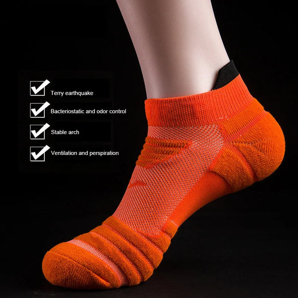 WRELS 1/2/3 Pairs Cycling Socks Cushioned Low Cut Ankle Socks Men Women Moisture Wicking Breathable Running Casual Athletic Sock