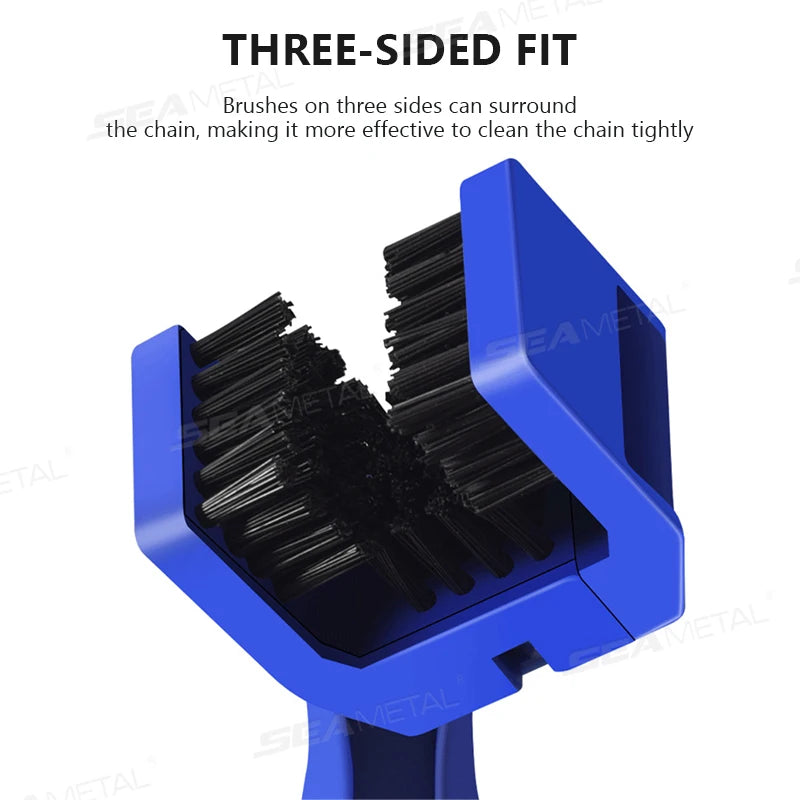 SEAMETAL Car Motorcycle Chain Brush Cleaner Plastic Bicycle E-bike Outdoor Scrubber Road Care Tools Car Motorcycle Parts
