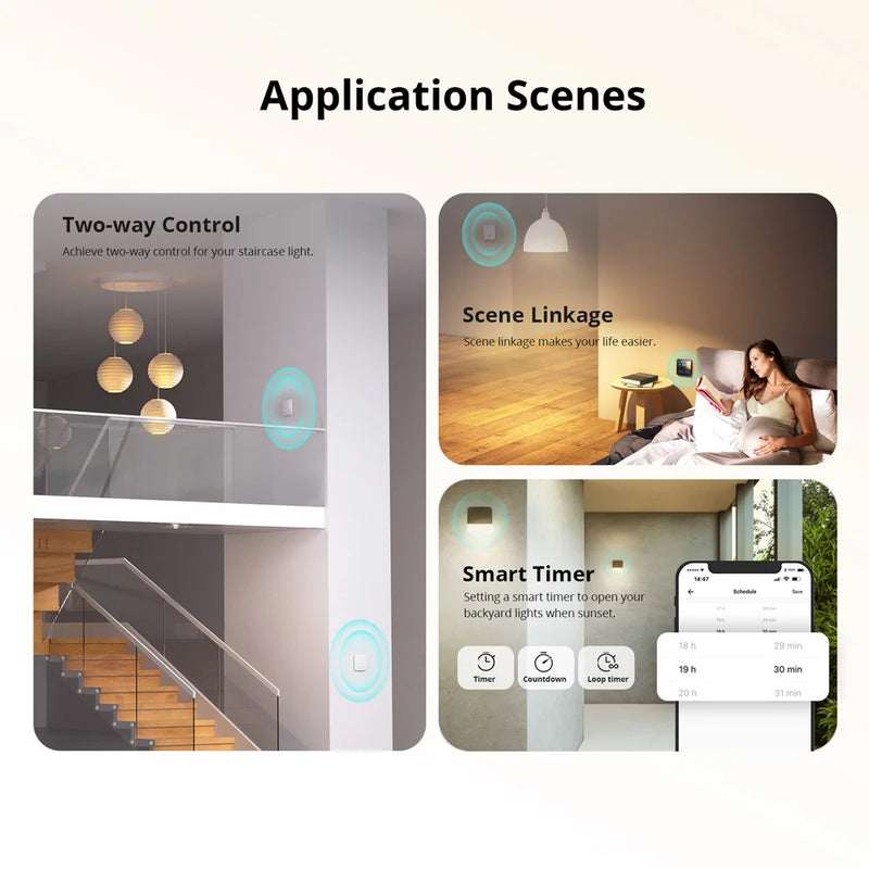 1-10PCS SONOFF ZBMINIL2 Zigbee 3.0 No Neutral Wire Needed Smart Switch Tiny Size Two-Way Control via EWeLink Google Alexa Alice