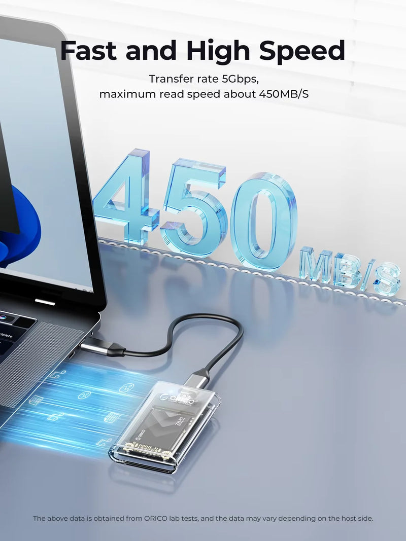 ORICO mSATA SSD Case to USB 3.2 Gen1 SSD Enclosure Adapter Transparent External Adapter 5Gbps for mSATA NGFF SSD Samsung