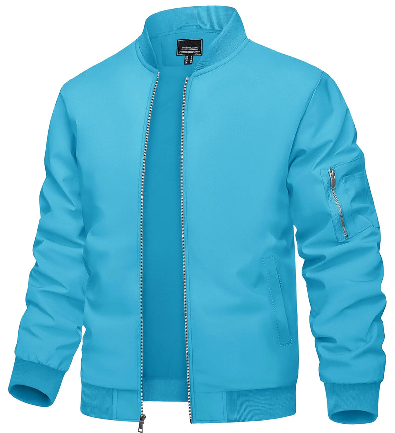 TACVASEN Men's Lightweight Windbreaker Bike Jacket Spring Autumn Casual Zip Up Coat With Pockets Fashion Streetwear Outerwear