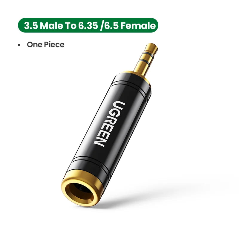 UGREEN 3.5mm to 6.5mm 6.35mm 1/4 Adapter Gold Plated Pure Copper Male to AUX Female to Jack Mono Adapter Audio Connector