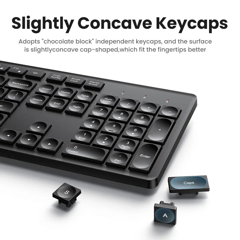 【SALE】UGREEN Wireless Keyboard 2.4GHz 104 Keys Layout for Laptop Desktop Windows Mac OS PC Accessories Spanish Keycaps