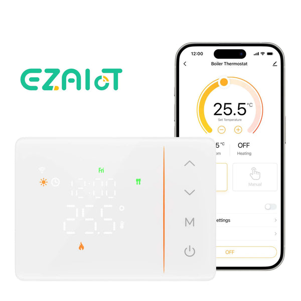 Smart Wireless Thermostat Tuya WiFi Gas Boiler Heating /Cooling Temperature Controller Battery Powered Voice Alexa Google Home
