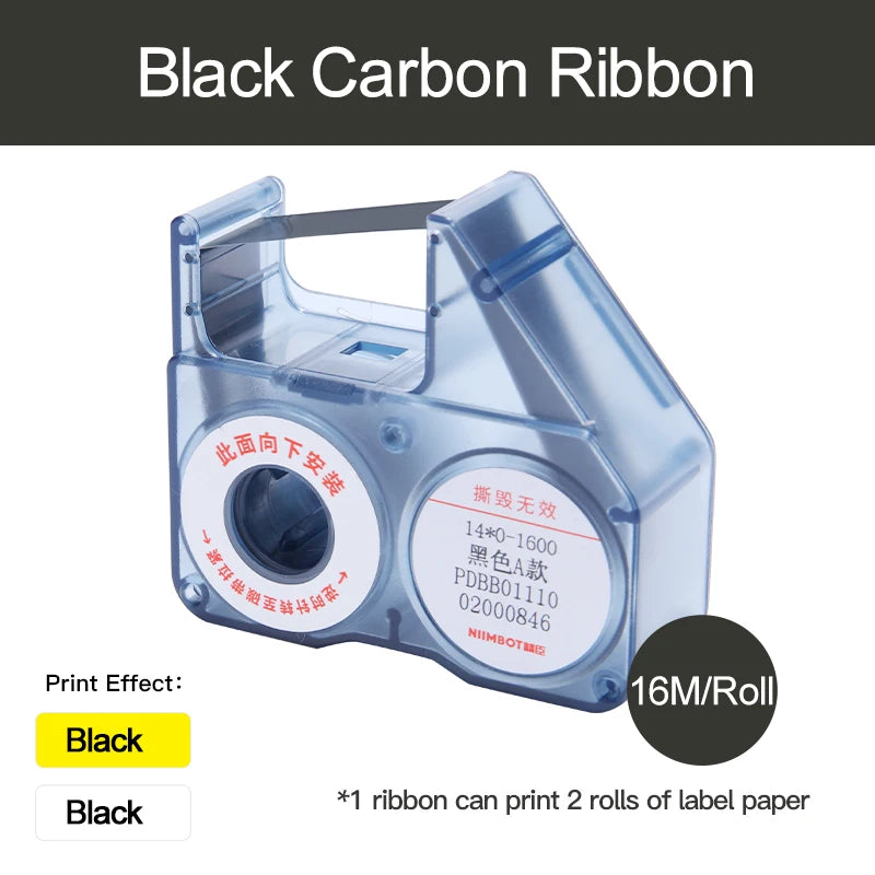 Niimbot N1/B18 PET Label Paper 2 Rolls Scratch-Resistant Tapes Carbon Ribbon Sticker Keep 8-10 Years For Portable Label Printer