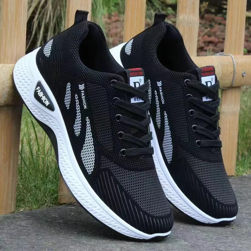 Men's concise mesh breathable lightweight casual sports shoes summer outdoor comfort soft sole running shoes male walk sneakers