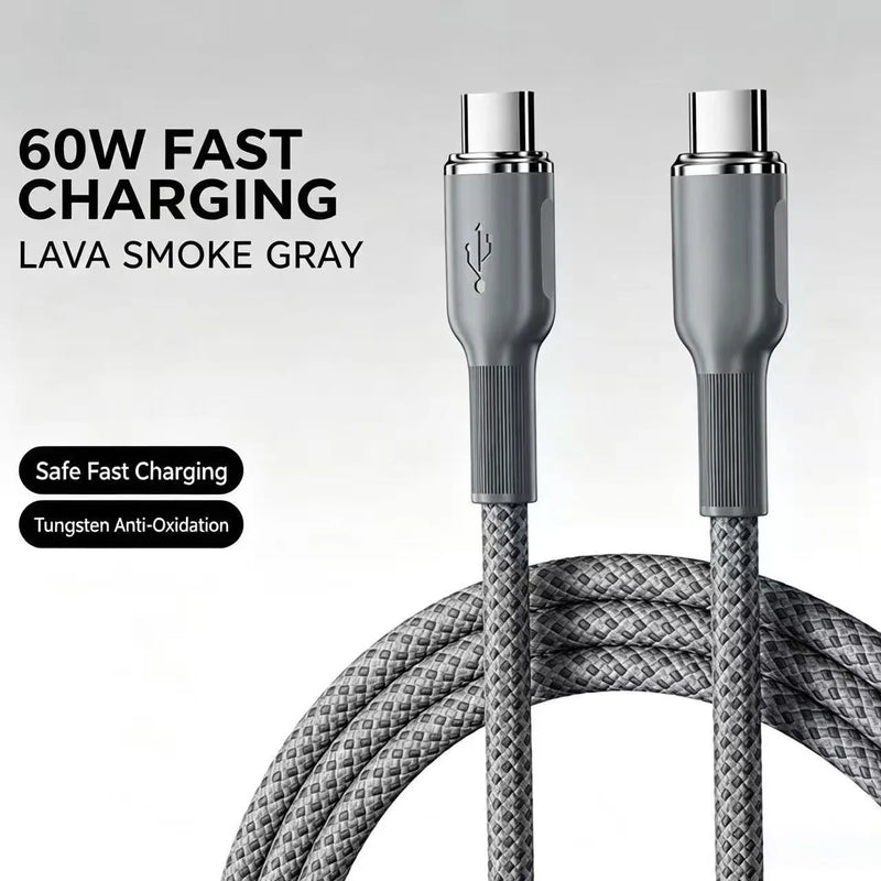 100W Super Fast Charging Type-C Data Cable for Huawei Apple Xiaomi OPPO Car Charging Compatible High-Speed USB Cable
