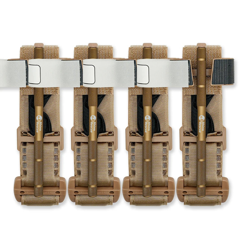 RHINO RESCUE 3x95cm Tan Tourniquet, Khaki Color Windlass Style TQT, Emergency Hemostatic Device for Tactical IFAK