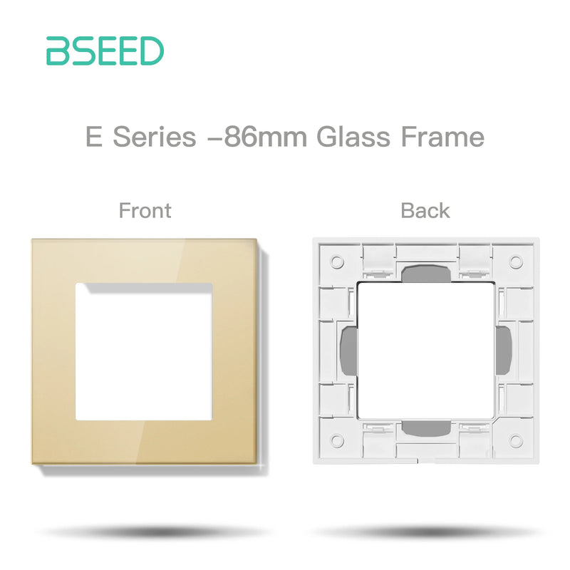 BSEED E Series Crystal Panel Wall Socket Frame Glass Panel 86/157/228/299mm White Black Gold Gray