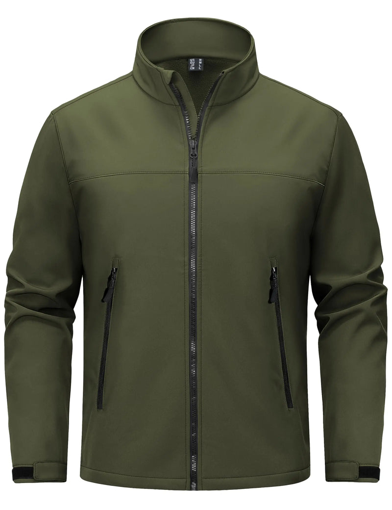 TACVASEN Men's Winter Lightweight Fleece Lined Tactical Softshell Jacket Waterproof Breathable Warm Outdoor Hiking Windbreaker