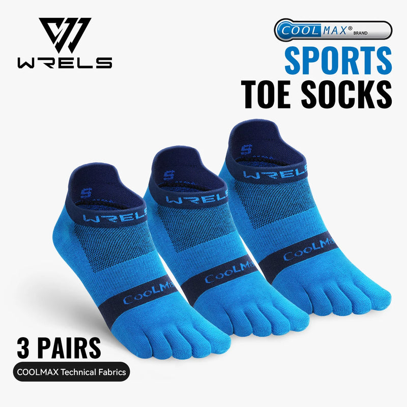 WRELS 1/2/3pairs COOLMAX Toe Socks Breathable Five Finger Socks Athletic Hiking Running Soft Comfortable Moisture Wicking Socks