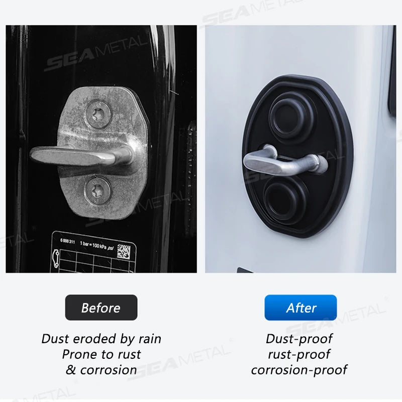 SEAMETAL 4PCS Upgrade Car Door Closing Shockproof Pad Silicone Cushion Mute Shock Absorber Protective Covers Car Accessories