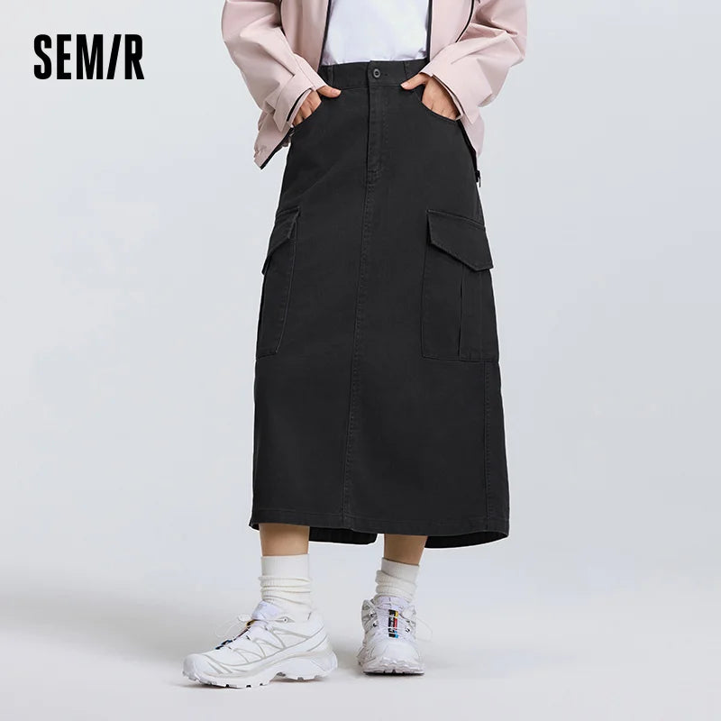 Semir Women Skirt Brushed 2026 Solid Side Split Straight Workwear Urban Casual Everyday Style Soft Comfortable Daily