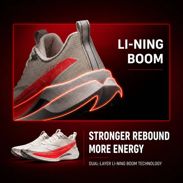 ស្បែកជើងរត់ប្រណាំងបុរស Li-Ning RED HARE 9 PRO BOOM Cushion Rebound ខ្យល់ចេញចូលបាន ឆ្លុះបញ្ចាំងពន្លឺ ទ្រនាប់ស្បែកជើង ARPW001