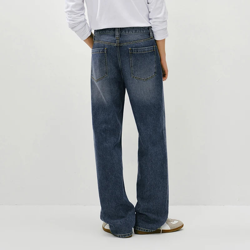 Semir Soft Jeans Men 2026 Winter Distressed Straight Leg Stretch Fleece Lined Casual Comfortable Warm Long Trousers