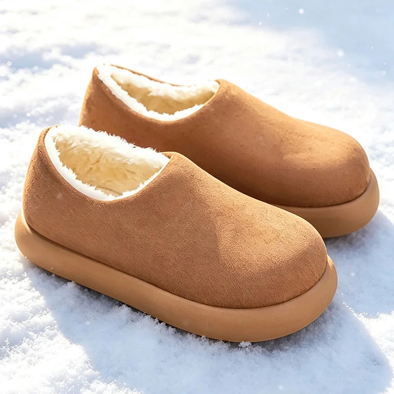 Men women's casual cotton shoes winter new fashion soft-sole anti-slip lightweight outdoor couple warm velvet snow walking shoes