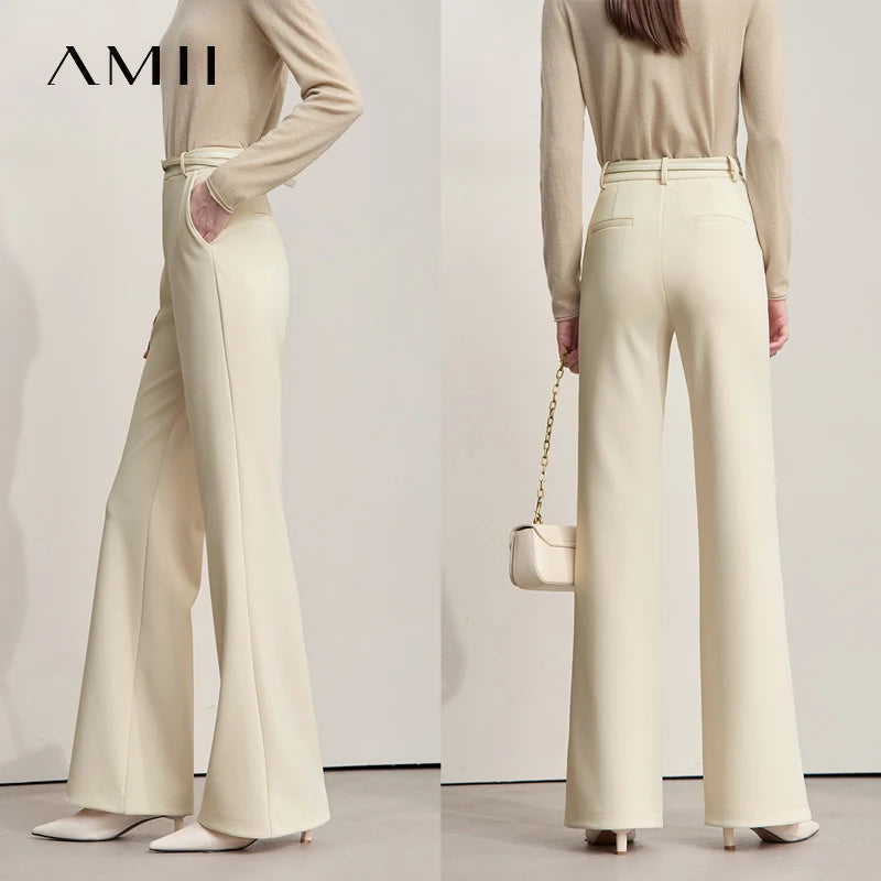ខោ Amii សម្រាប់នារី ខោវែងសម្រាប់នារីការិយាល័យ រចនាបថបុរាណ ងាយស្រួលស្លៀក ខោវែងសម្រាប់រដូវស្លឹកឈើជ្រុះ ឆ្នាំ២០២៥ ខោថ្មីសម្រាប់នារី 12523059