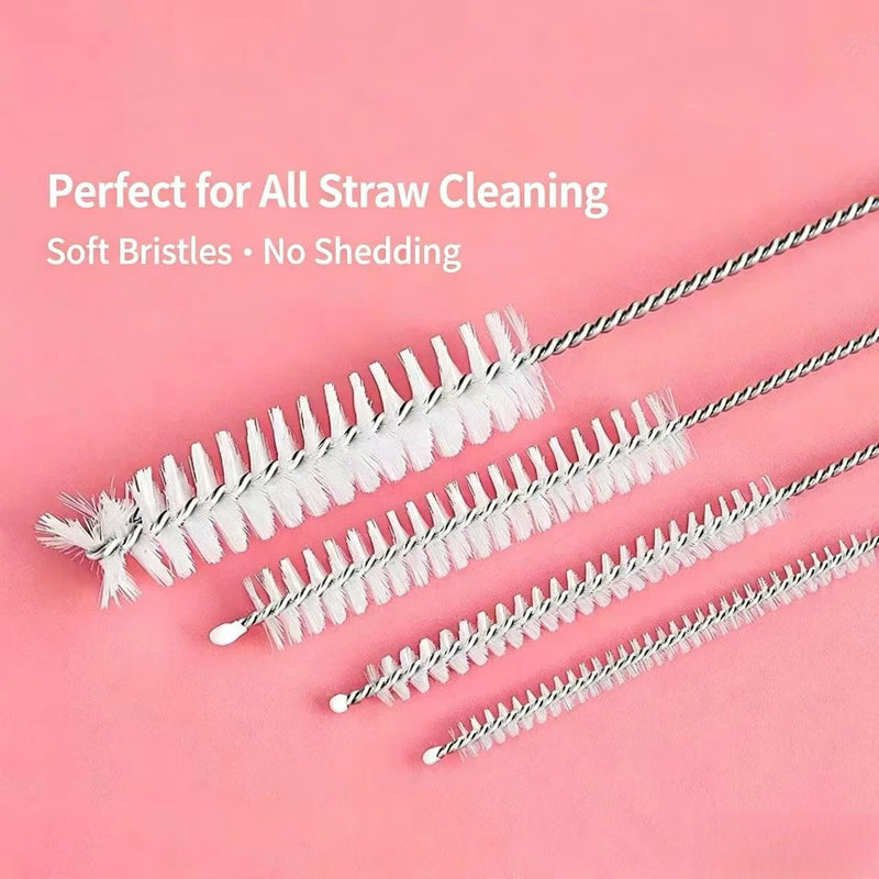 Stainless Steel Bendable Bottle Straw Cleaning Brush Cup Lid Nipple Brush Water Cup Spout Small Brush Soft Bristle Straw Brush