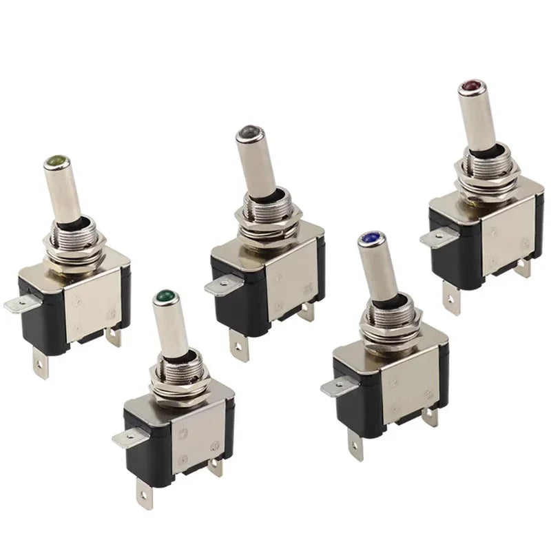 Auto Car Boat Truck Illuminated Led Toggle Switch With Safety Aircraft Flip Up Cover Guard 12V20A transparent