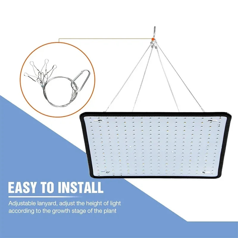 អំពូល LED ពេញវិសាលគម phytolamp EU ដោត Ultrathin រុក្ខជាតិដុះចង្កៀងលួសព្យួរដែលអាចលៃតម្រូវបាន ចង្កៀងដាំដុះរុក្ខជាតិ ចង្កៀងការ៉េ ពន្លឺលូតលាស់