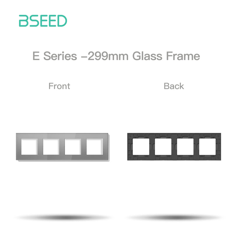 BSEED 1/2Gang Wall Light Switch With LED 65W EU Socket Module Part ST TV Internet Socket Part Glass Frame Free Comnbination