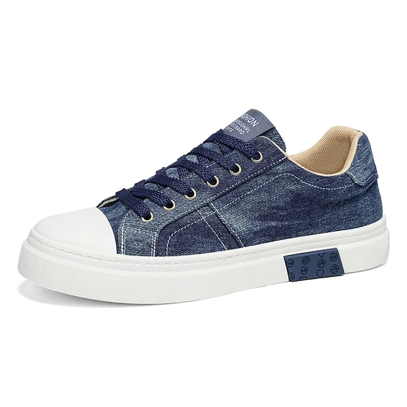 Men's casual canvas shoes four seasons breathable light soft sole comfort outdoor walking shoes fashion flat sports board shoes