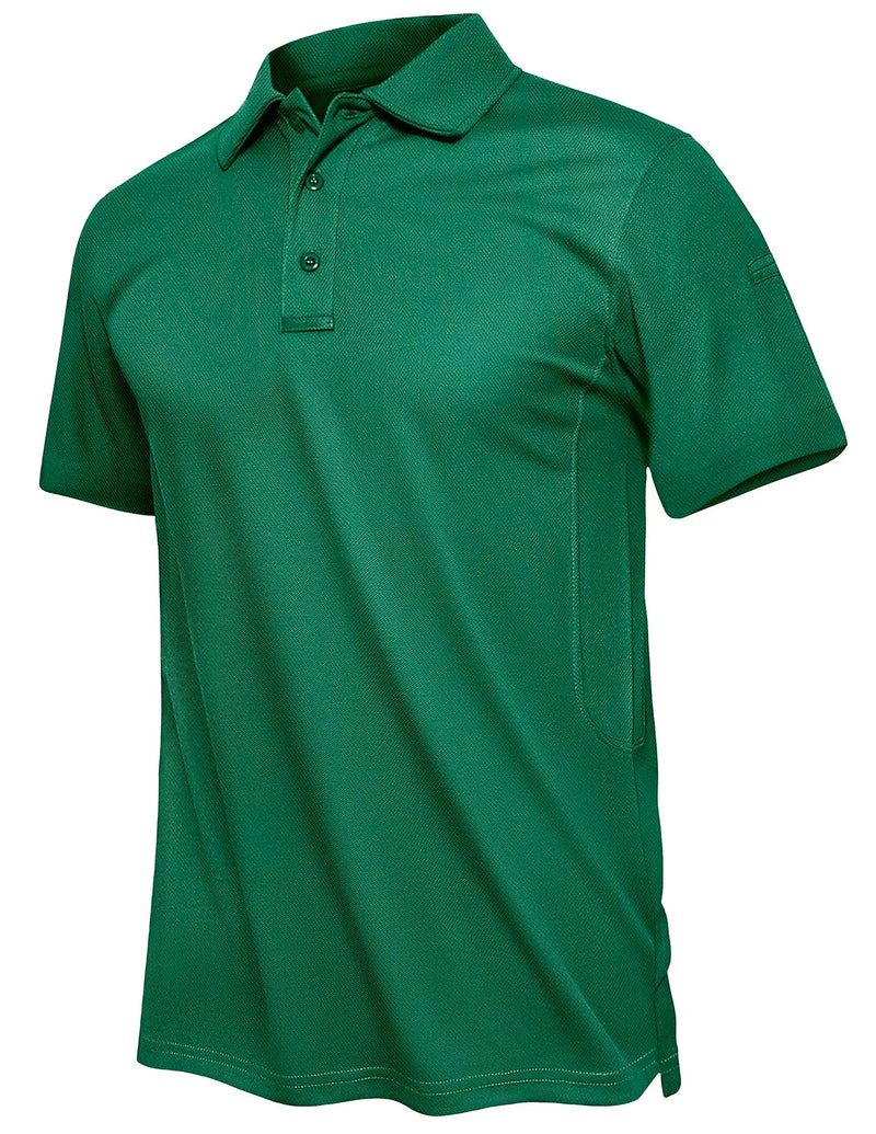TACVASEN Summer Polo Tee Shirts Men's Short Sleeve Quick Dry T-shirt Breathable Work Shirt Fishing Hiking Golf Polos Top Man