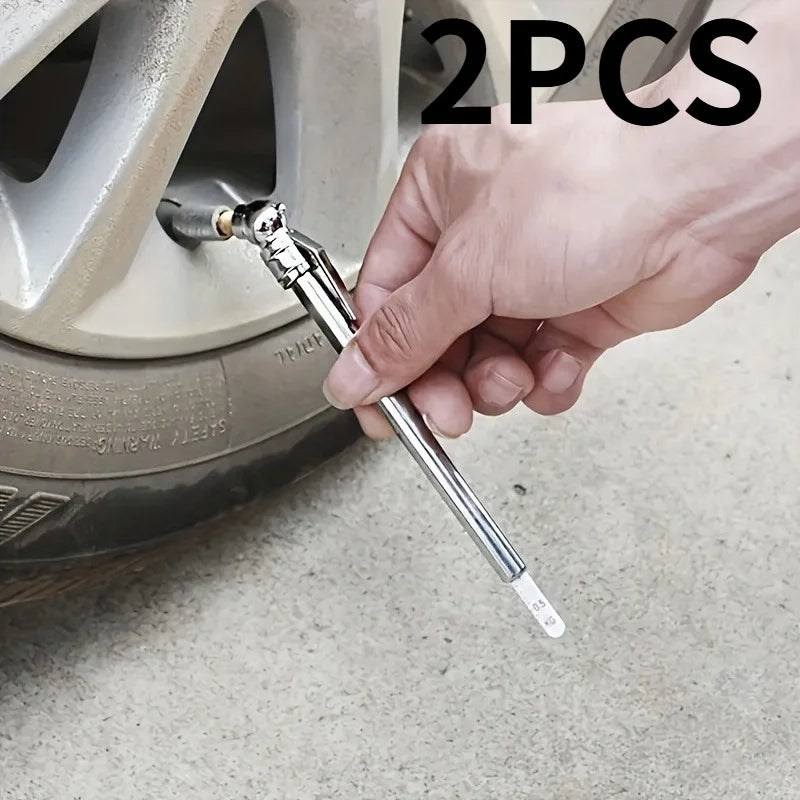 2pcs Portable Car Tire Pressure Pen, Pop-Up Tire Pressure Monitoring Pen, No Battery Design, Vehicle Repair Tool.