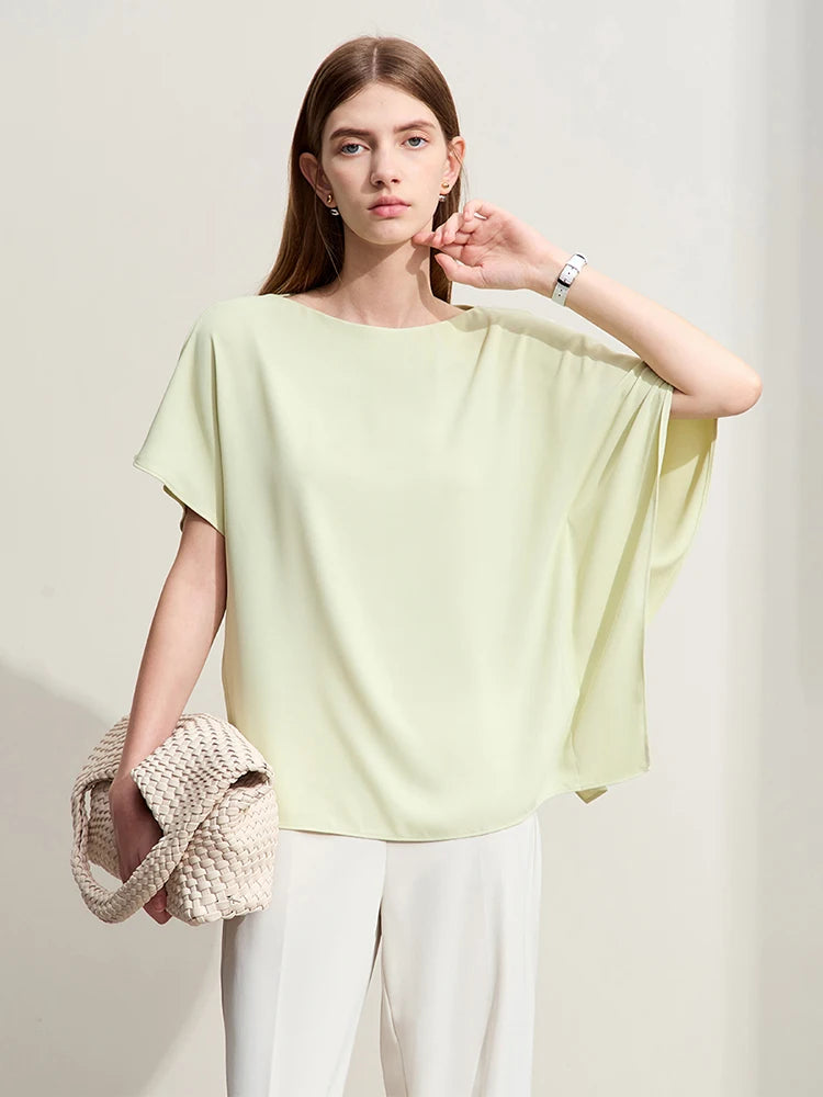 អាវស្រី Amii Minimalism រដូវក្តៅឆ្នាំ ២០២៤ ថ្មីសាមញ្ញត្បាញរឹងរលុងអាវក O-Neck ធម្មតាសម្រាប់ស្ត្រី 12422142