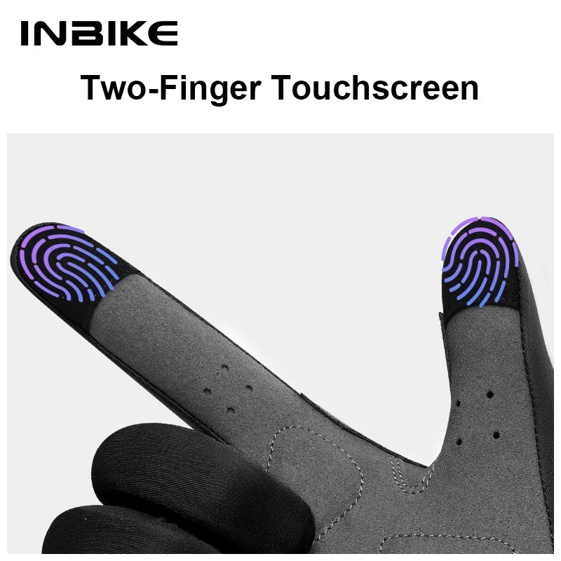 INBIKE Full Finger MTB Cycling Gloves Man Touchscreen Breathable Bicycle Road Bike Gloves Mountain for Men Biking Racing Gloves
