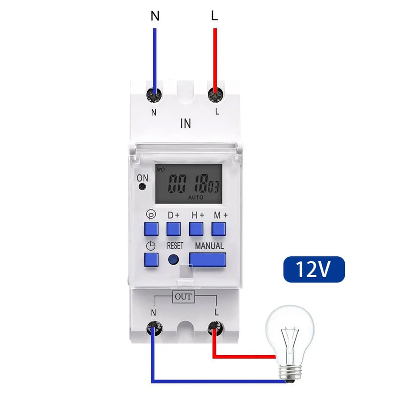 TOMZN New type Din Rail single phase Weekly 7 Days Programmable Digital TIME SWITCH Relay Timer AC 220V 230V 12V 24V 48V 16A
