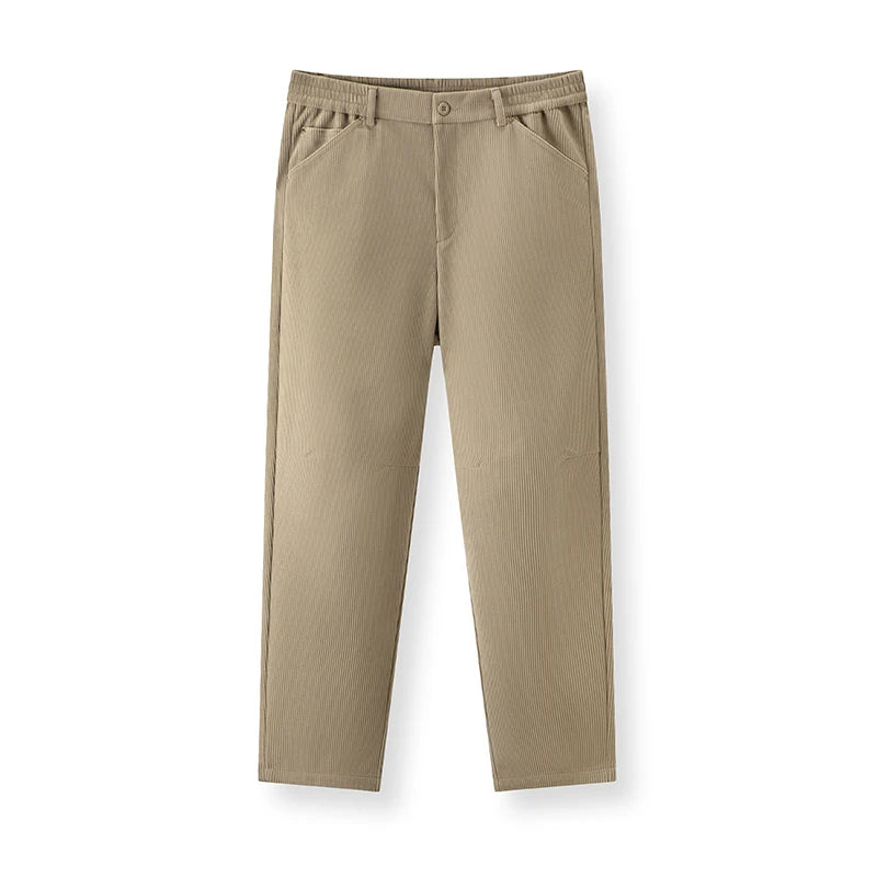 Semir Casual Pants Men Corduroy Loose Tapered Pants Half Elastic Waist 2025 Winter New Long Pants Simple Versatile Men'S Wear